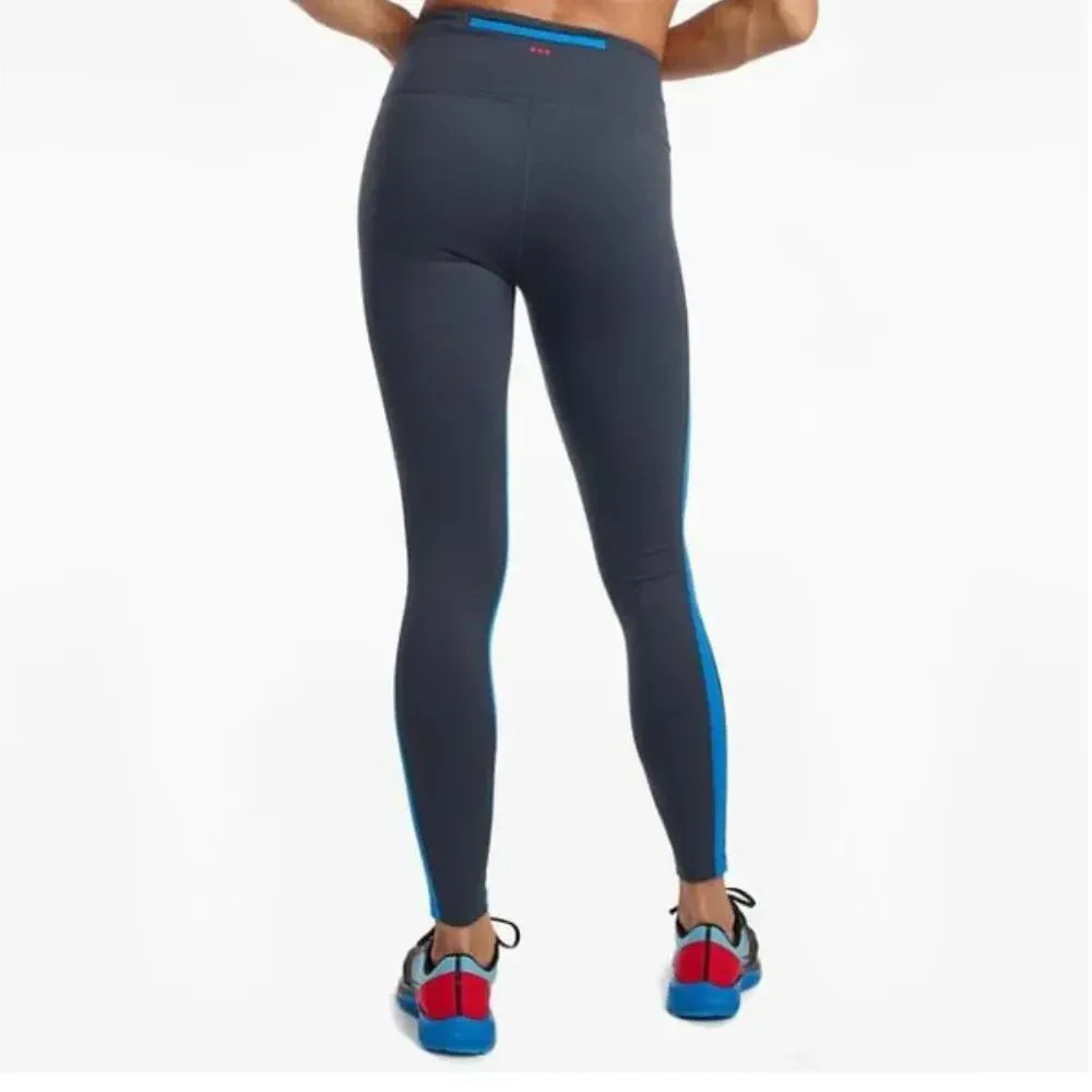 Saucony Fortify Tights Women's Small Blue Stretch Skinny Leg Activewear JDM775